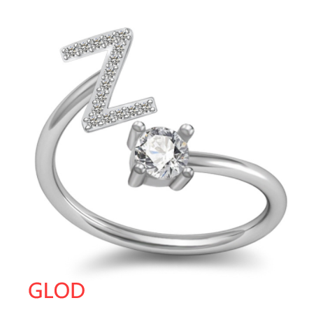 Customized 26 English Letter Rings for Women