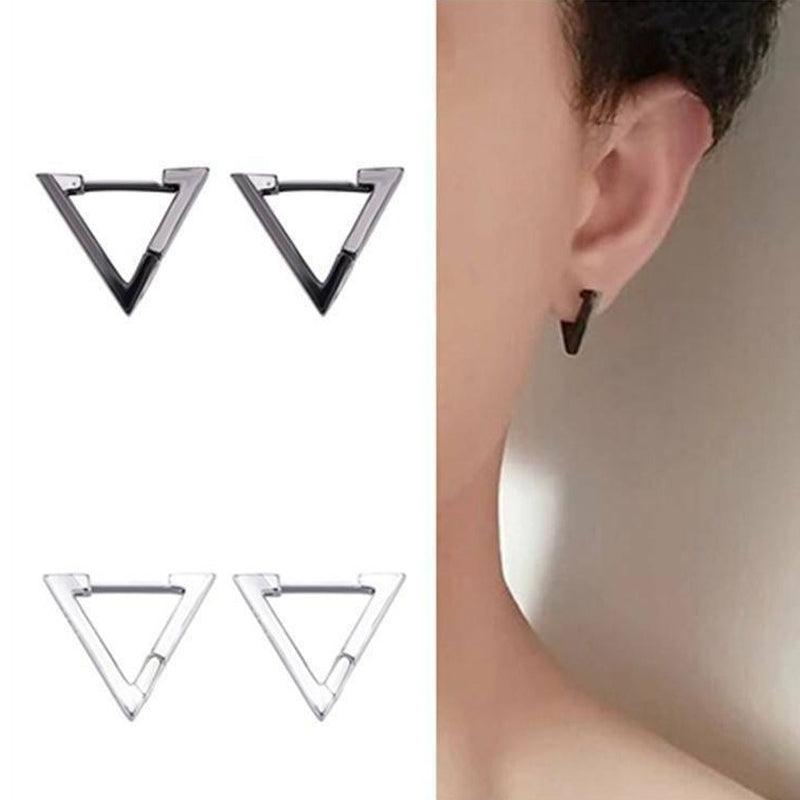 Women's Creative Hoop Triangular Earrings Huggie Men Punk Hiphop