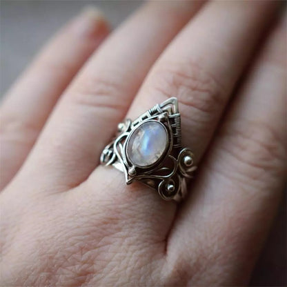 Big Boho Antique Moonstone Ring