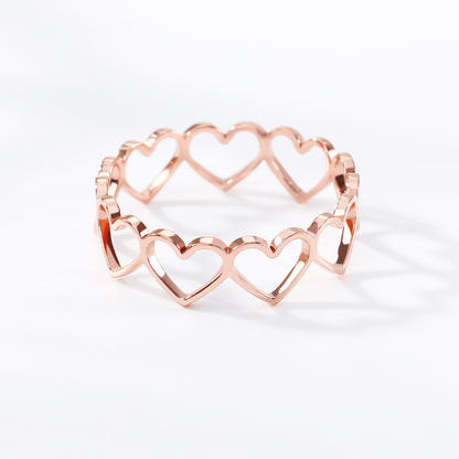 Stainless Steel Heart Hollowed-Out Rings