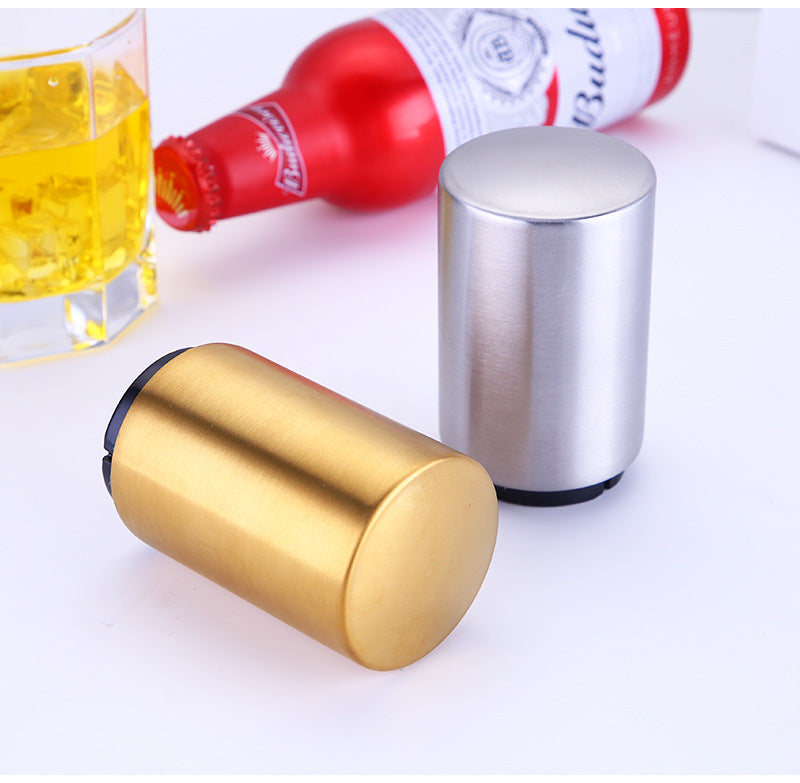 Portable Magnetic Bottle Opener with Brushed Metal