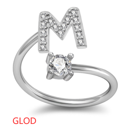 Customized 26 English Letter Rings for Women