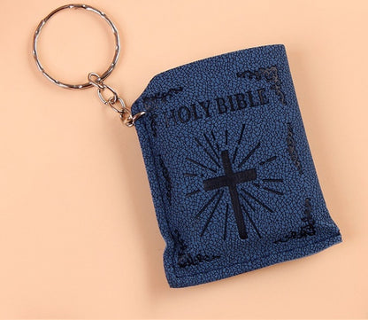 Mini HOLY Bible Christian Jesus Cross Key Chain