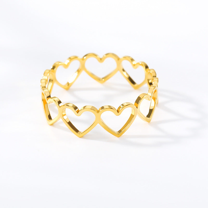 Stainless Steel Heart Hollowed-Out Rings