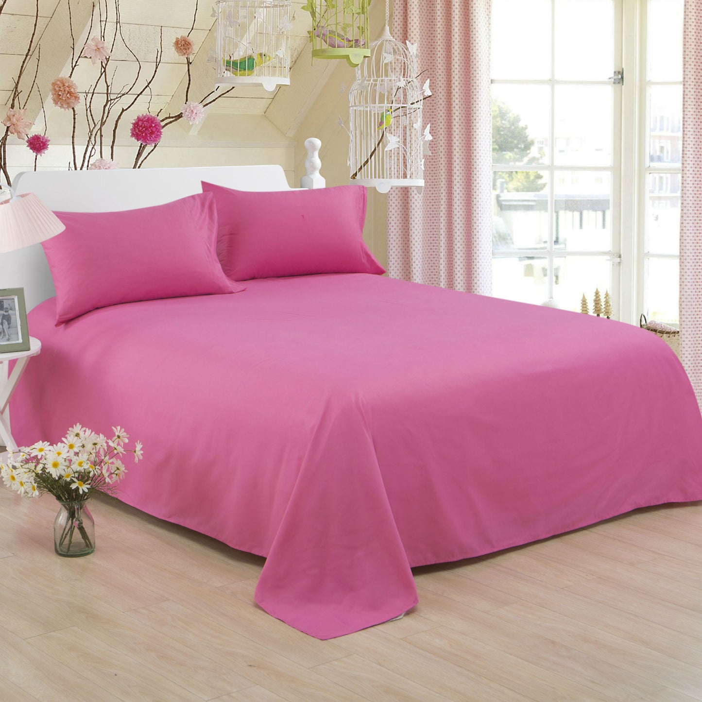 Pure Color Polyester Cotton Bed Sheets