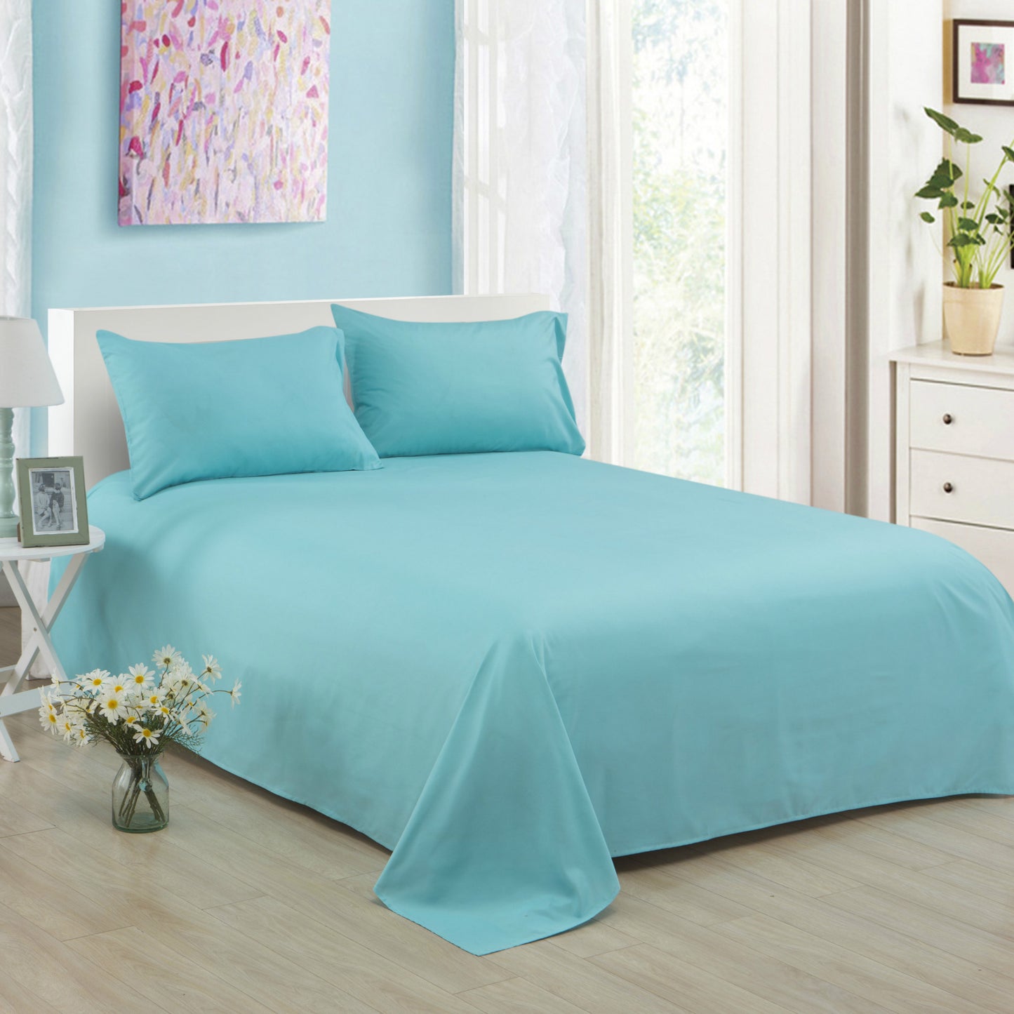 Pure Color Polyester Cotton Bed Sheets