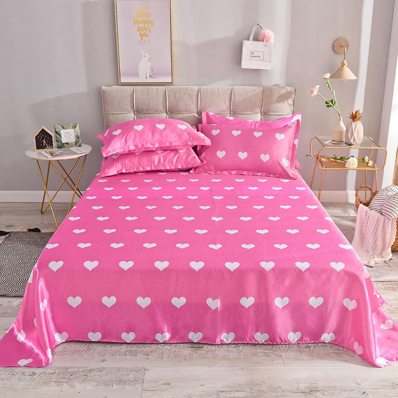 Summer Ice Silk Printing Single Bed Sheet