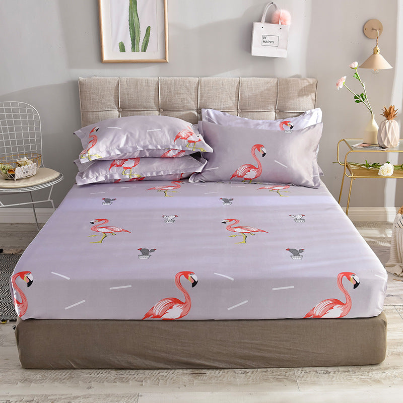 Summer Ice Silk Printing Single Bed Sheet