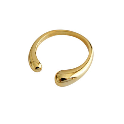 Gold Brass Plated Balls Geometric Rings