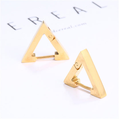 Women's Creative Hoop Triangular Earrings Huggie Men Punk Hiphop