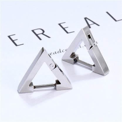 Women's Creative Hoop Triangular Earrings Huggie Men Punk Hiphop