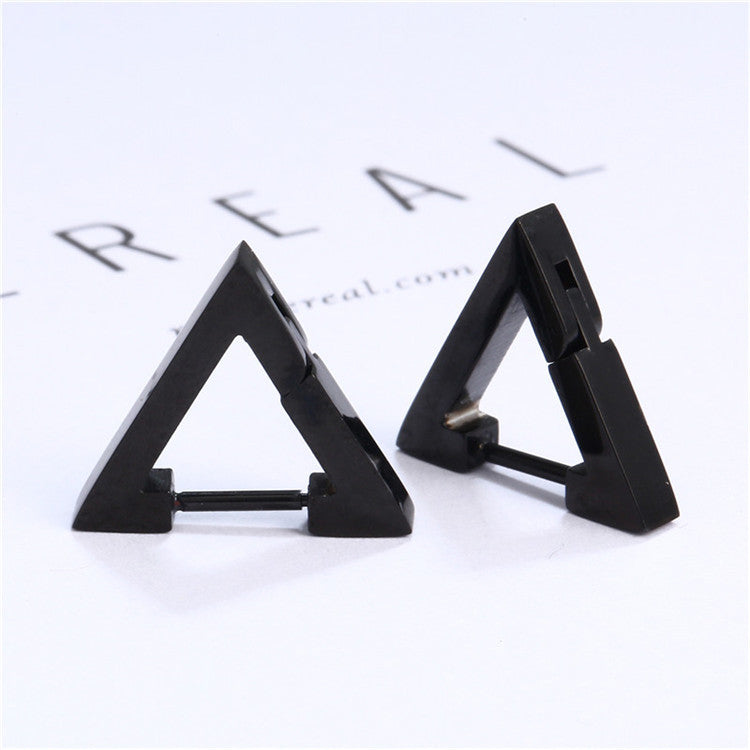 Women's Creative Hoop Triangular Earrings Huggie Men Punk Hiphop