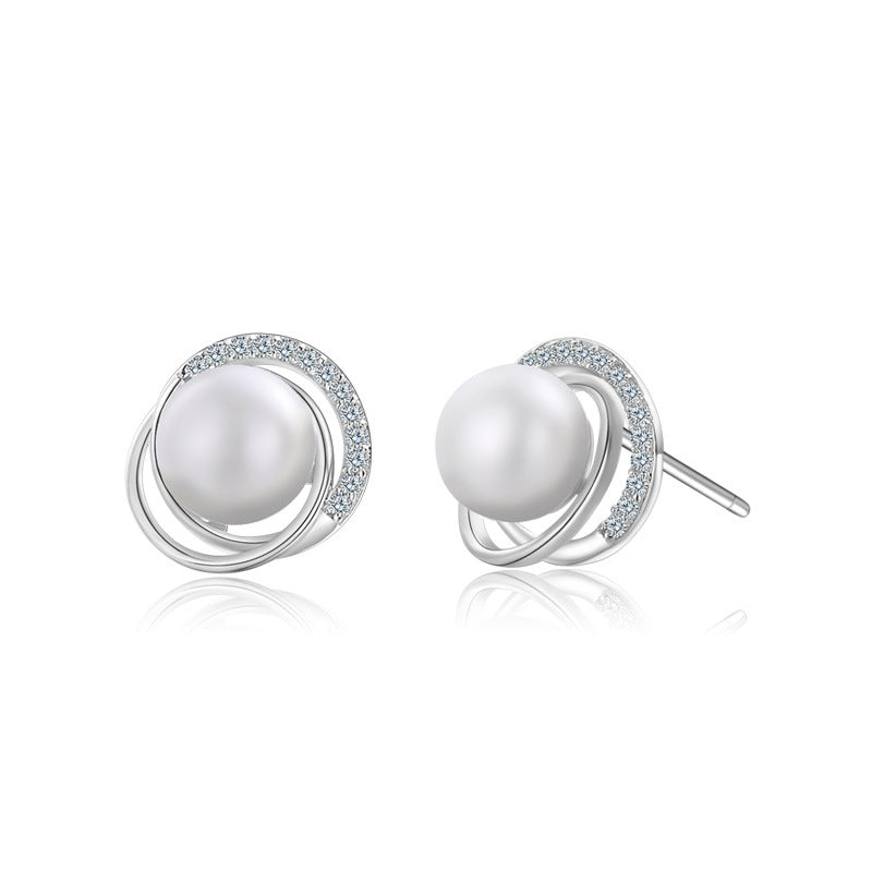 Ladies Korean Temperament Pearl Earrings