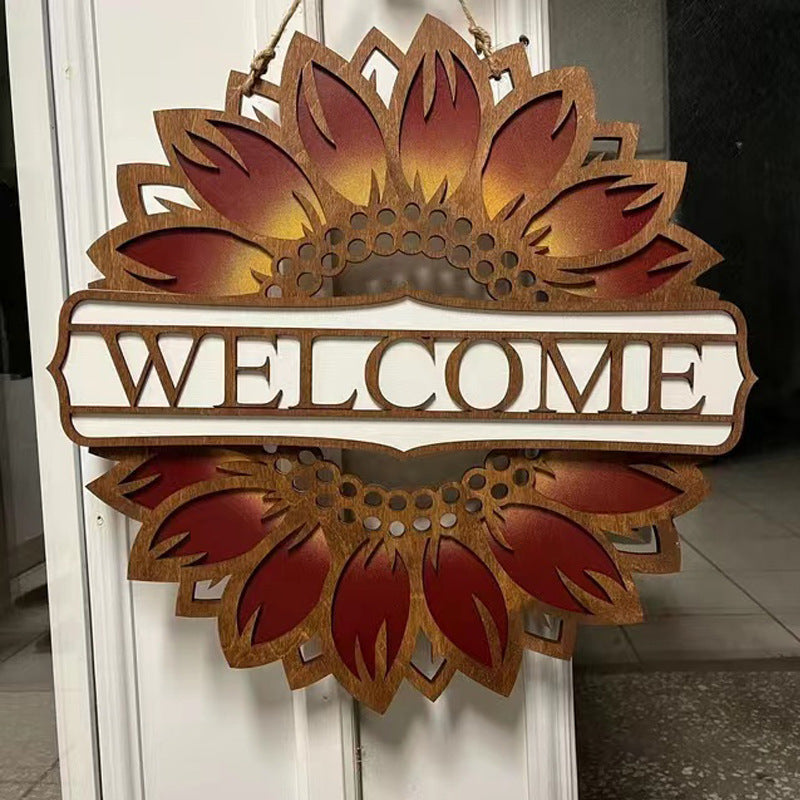 Home Welcome Sunflower Doorplate Decor Craft