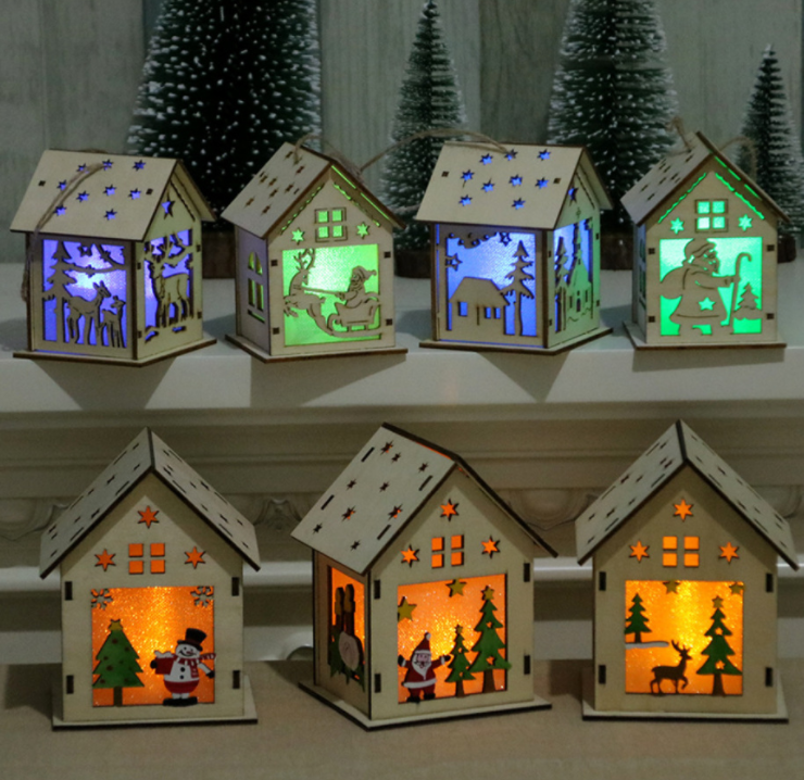 Christmas LED Light Wooden House