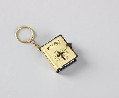 Mini HOLY Bible Christian Jesus Cross Key Chain