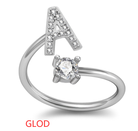 Customized 26 English Letter Rings for Women