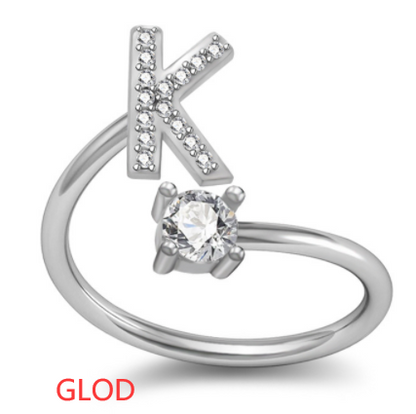 Customized 26 English Letter Rings for Women