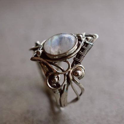 Big Boho Antique Moonstone Ring