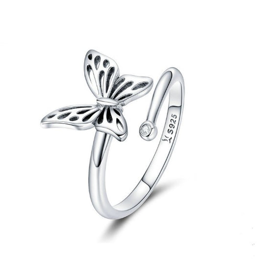 925 Dream Butterfly Adjustable Rings