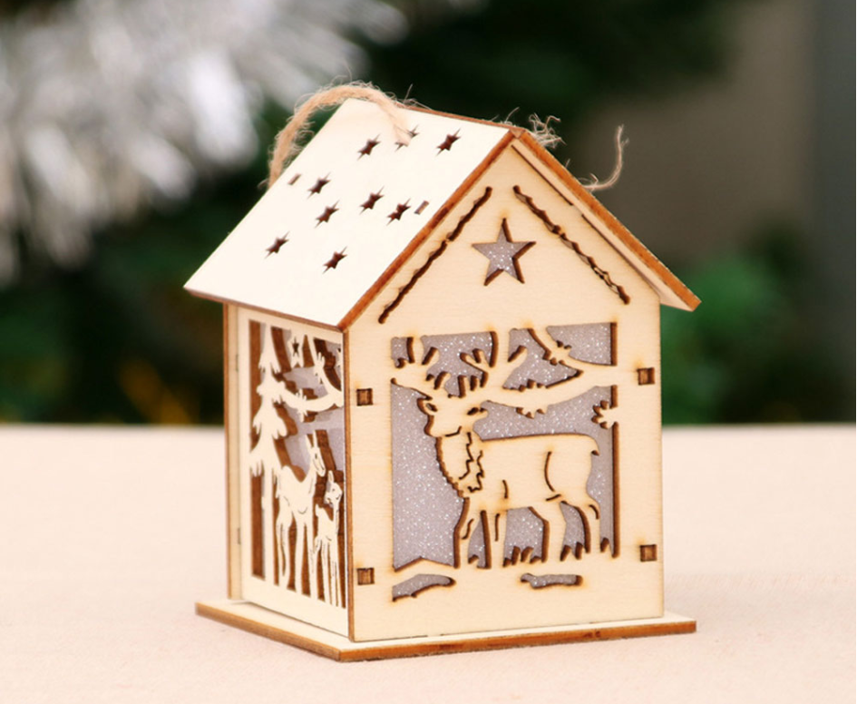 Christmas LED Light Wooden House