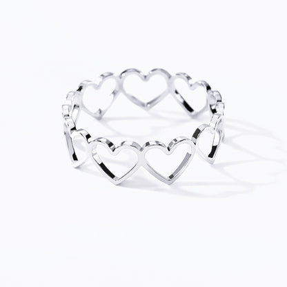 Stainless Steel Heart Hollowed-Out Rings