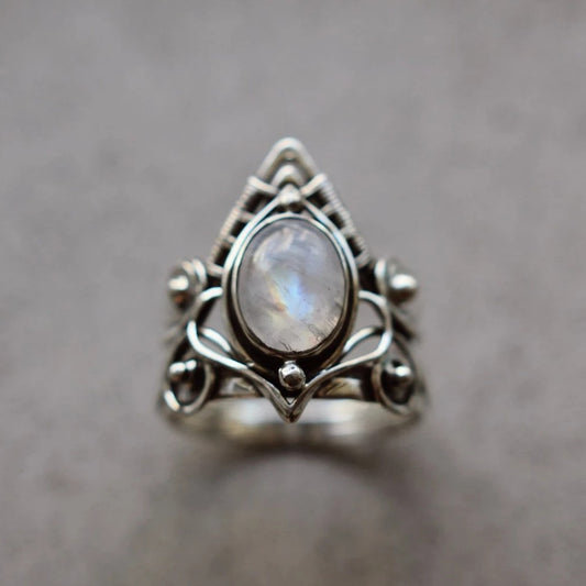 Big Boho Antique Moonstone Ring