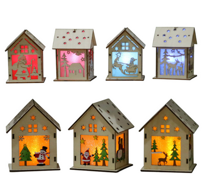 Christmas LED Light Wooden House