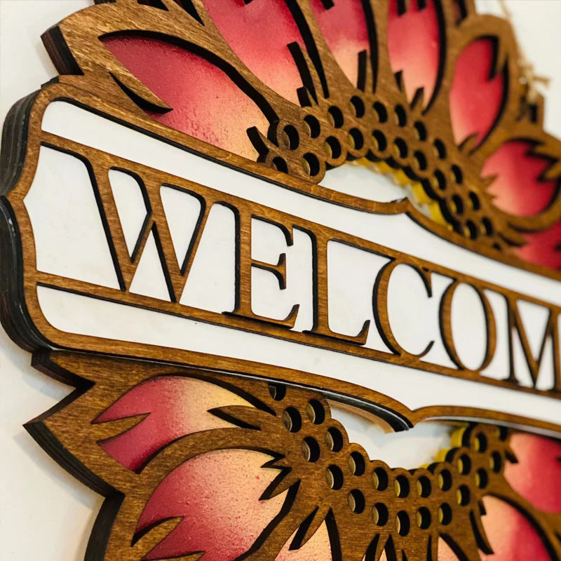 Home Welcome Sunflower Doorplate Decor Craft