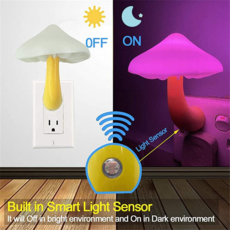 220V Sensor LED Mushroom Light Wall Socket Lamp