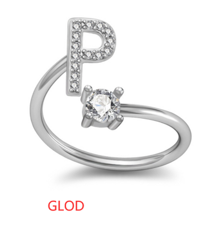 Customized 26 English Letter Rings for Women