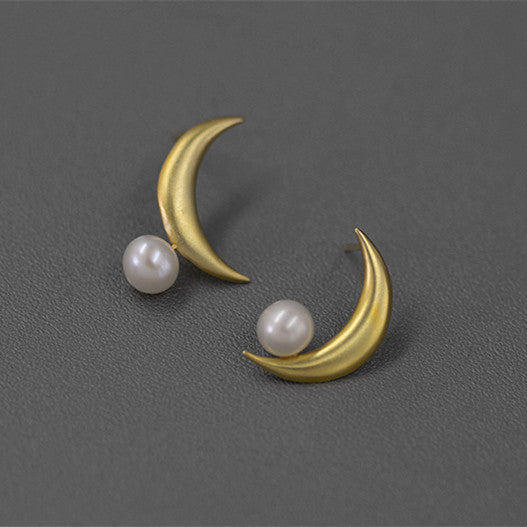 Asymmetrical Star Moon Earrings