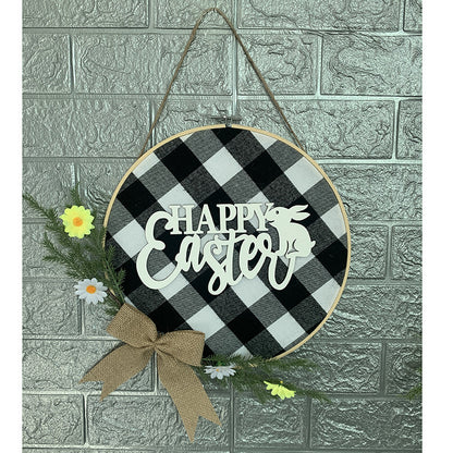 Calligraphy Listing Door Decor with Garland Bow