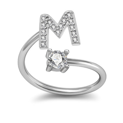 Customized 26 English Letter Rings for Women