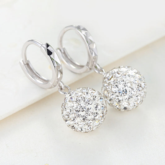 White Crystal Rhinestone Earrings