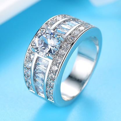 Korean Diamond Zircon Claw Heart Rings