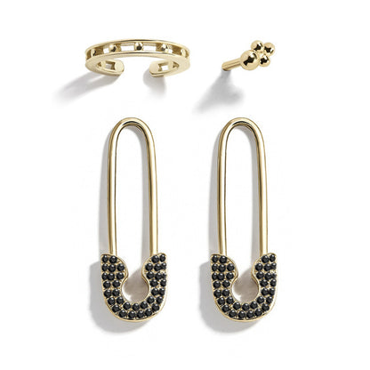 Pin Metal Multicolor Earrings