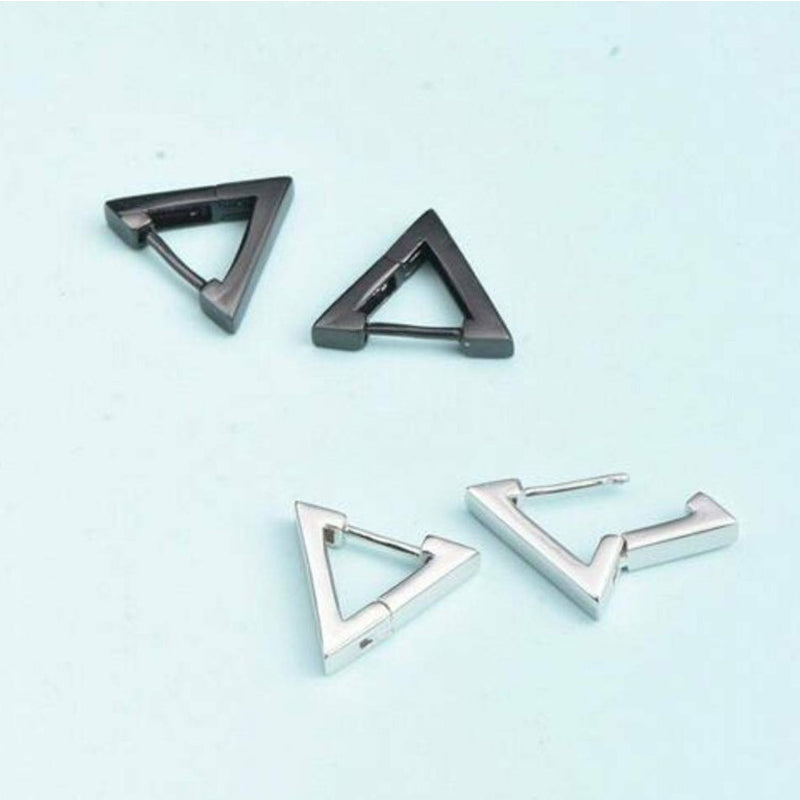 Women's Creative Hoop Triangular Earrings Huggie Men Punk Hiphop