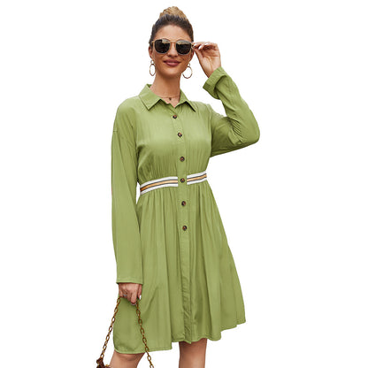 A-Line POLO Collar Skirt for Women