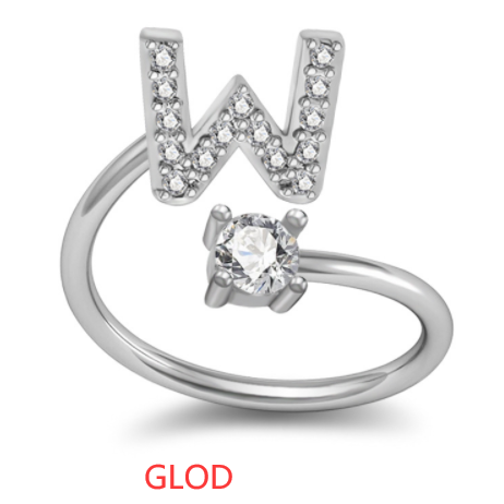 Customized 26 English Letter Rings for Women