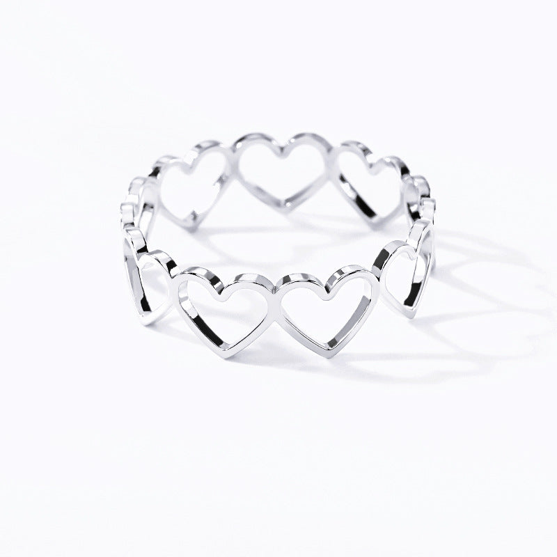 Stainless Steel Heart Hollowed-Out Rings