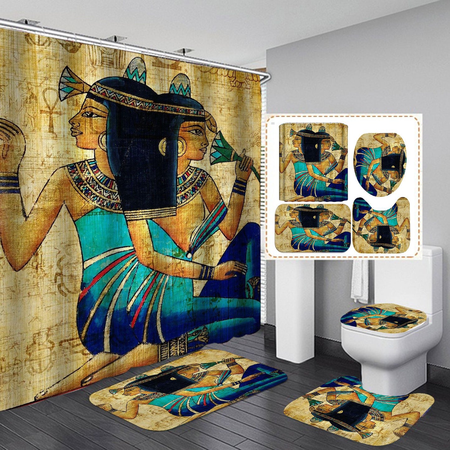 3D Digital Printed Waterproof Shower Curtain