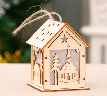 Christmas LED Light Wooden House