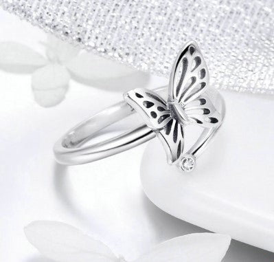 925 Dream Butterfly Adjustable Rings