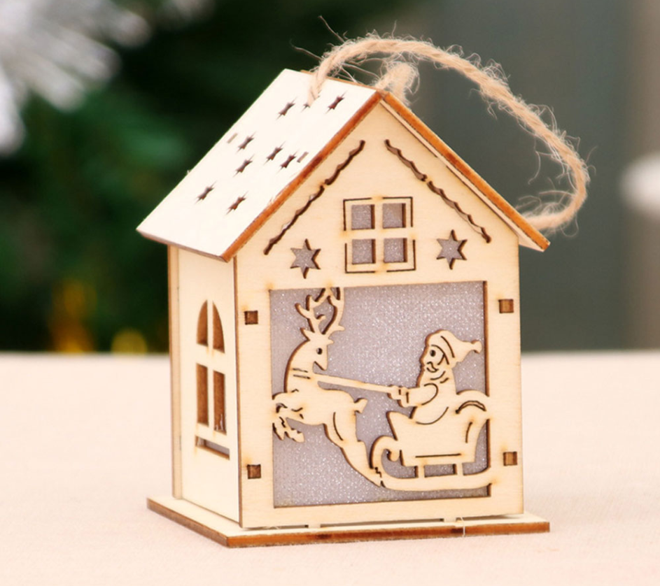 Christmas LED Light Wooden House