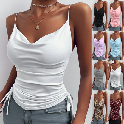 Spaghetti Strap V-Neck Camisole Shirt