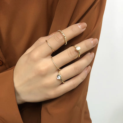 Colorful Stone Metalic Finger Rings For Women