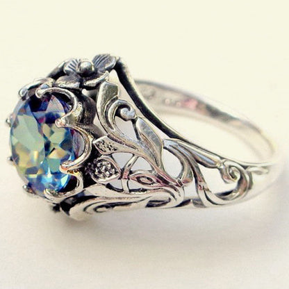 Luxury Blue Crystal Rings for Women