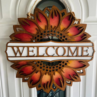 Home Welcome Sunflower Doorplate Decor Craft