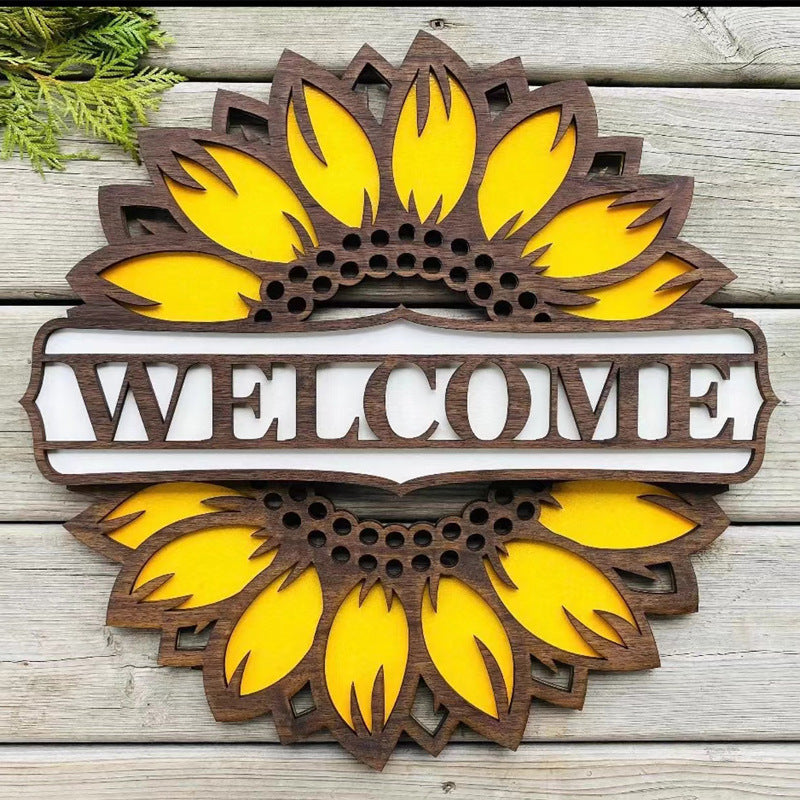 Home Welcome Sunflower Doorplate Decor Craft